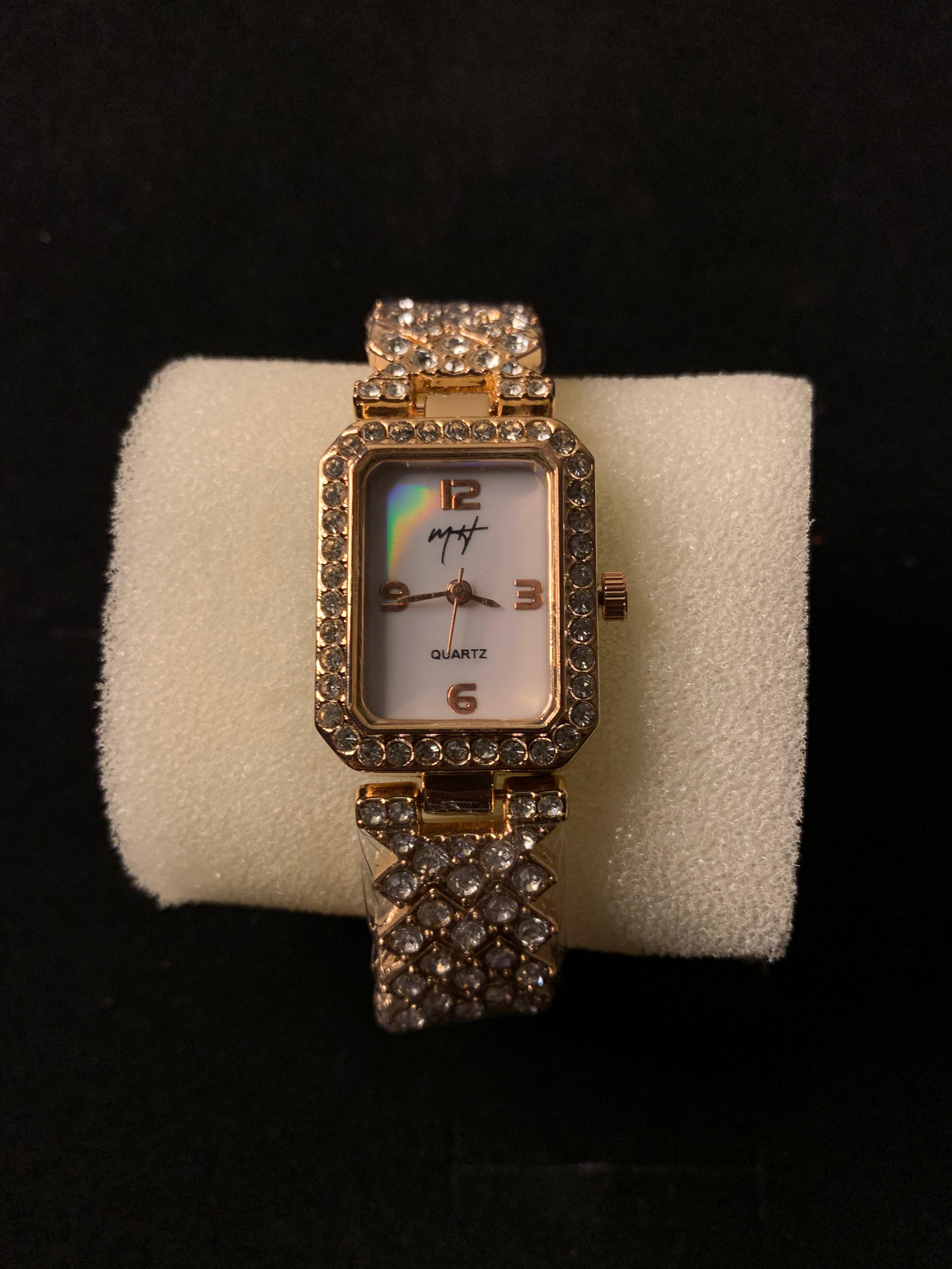 Golden Diamond Studded Watch