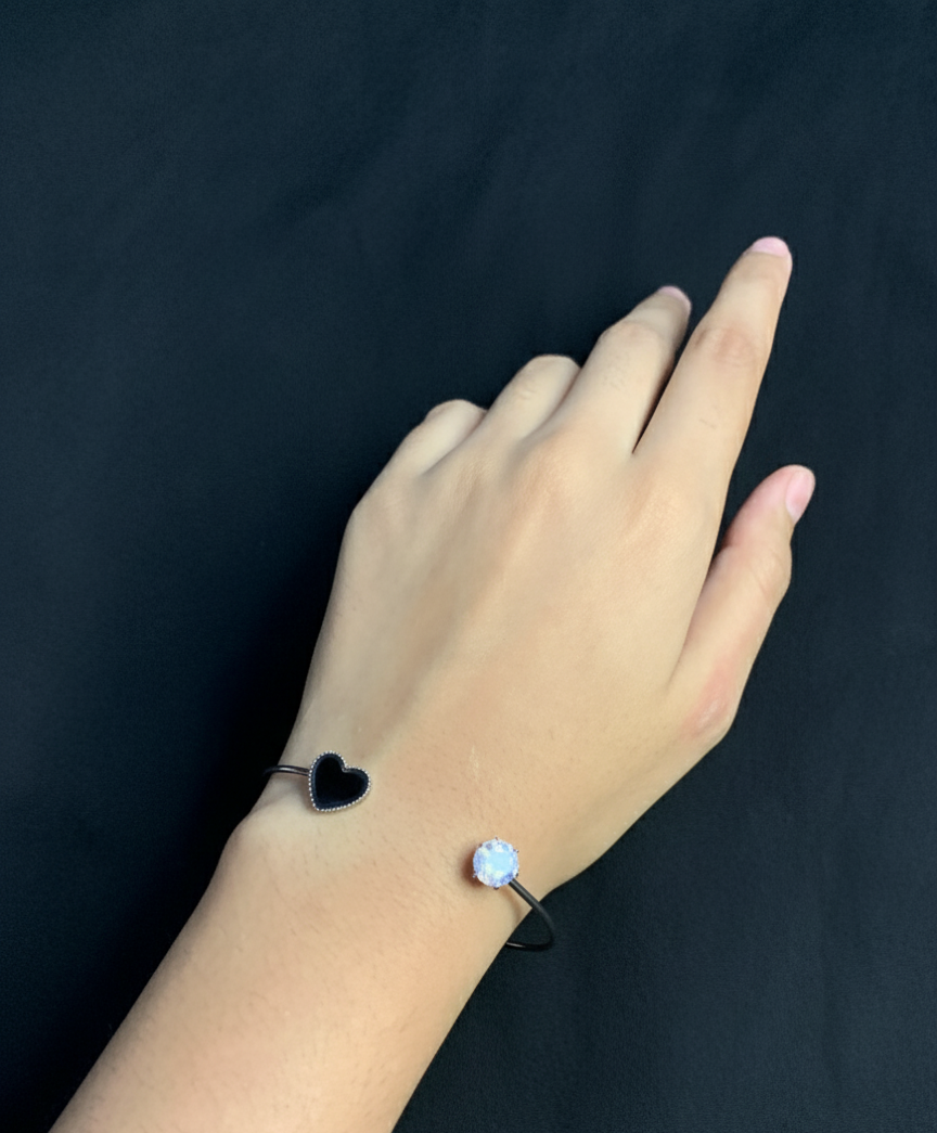 Sleek Modern Heart Cinch Cuff Bracelet