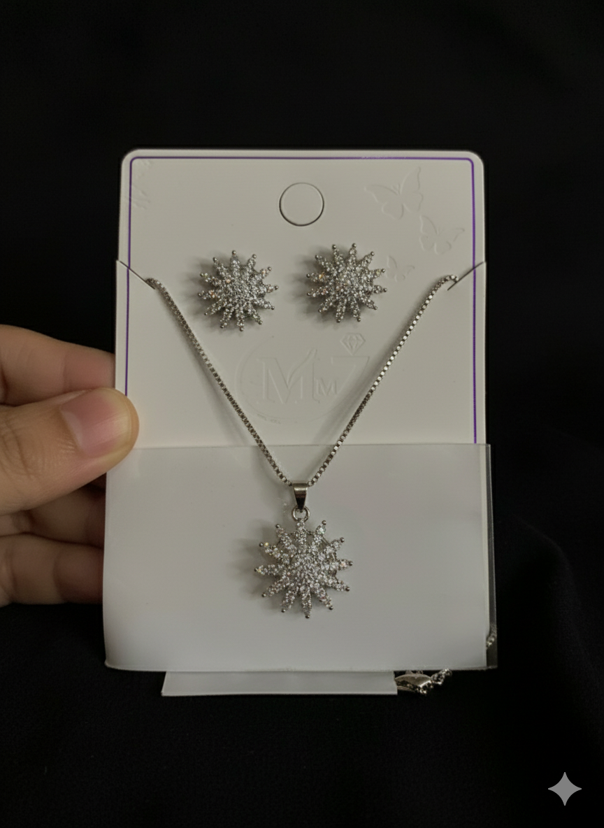 Celestial Sparkle: Diamond Snowflake set